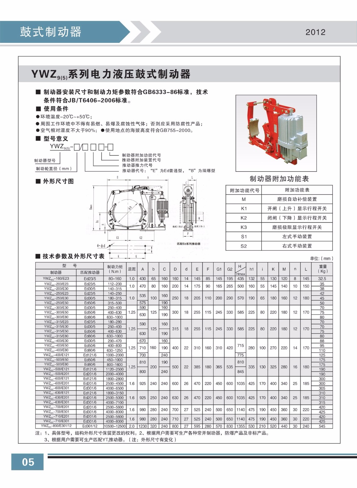 YWZ9(5)系列電力液壓鼓式制動器